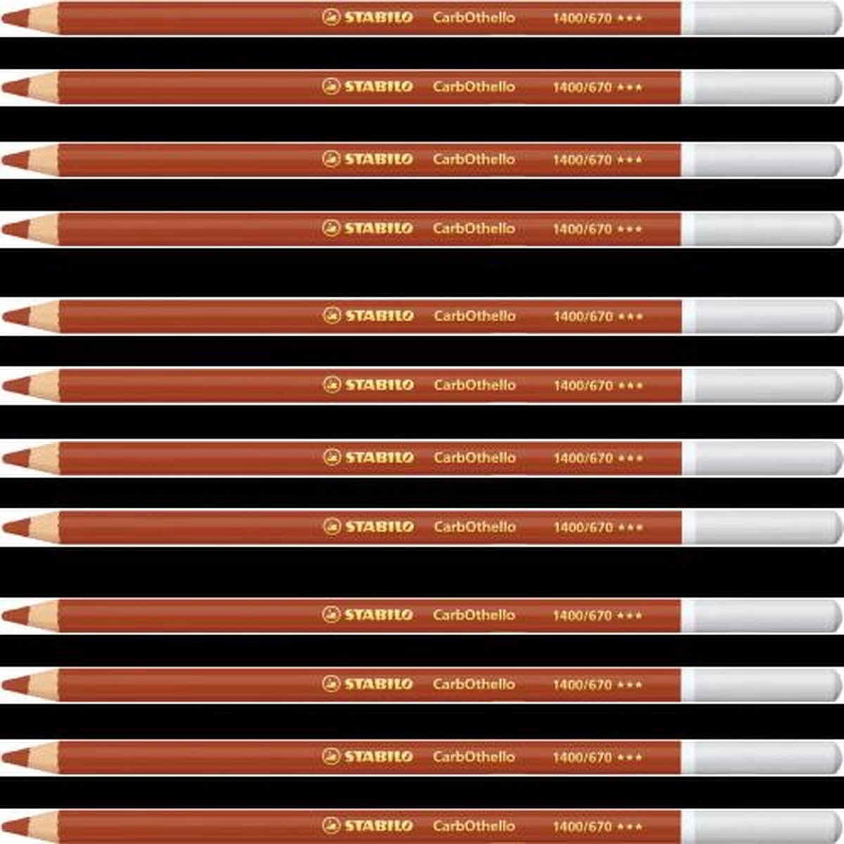 Kleurpotloden STABILO CarbOthello kalkpastel gebrand sienna | 12 stuks